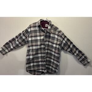 Cinch Long Sleeve Button Down Western Shirt Men's Large Gray‎ Black Plaid